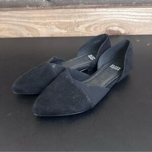 Eileen Fisher Women’s Black Suede Slip On d’Orsay Flats Size 7 Pointed Toe Luxe